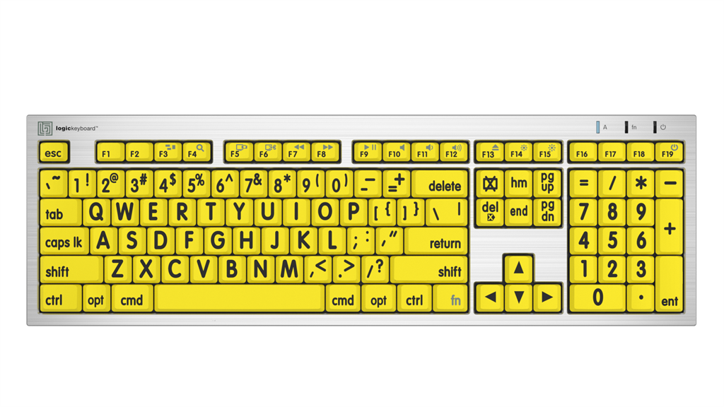 Logickeyboard MAC LargePrint ALBA Keyboard (black on yellow) for 